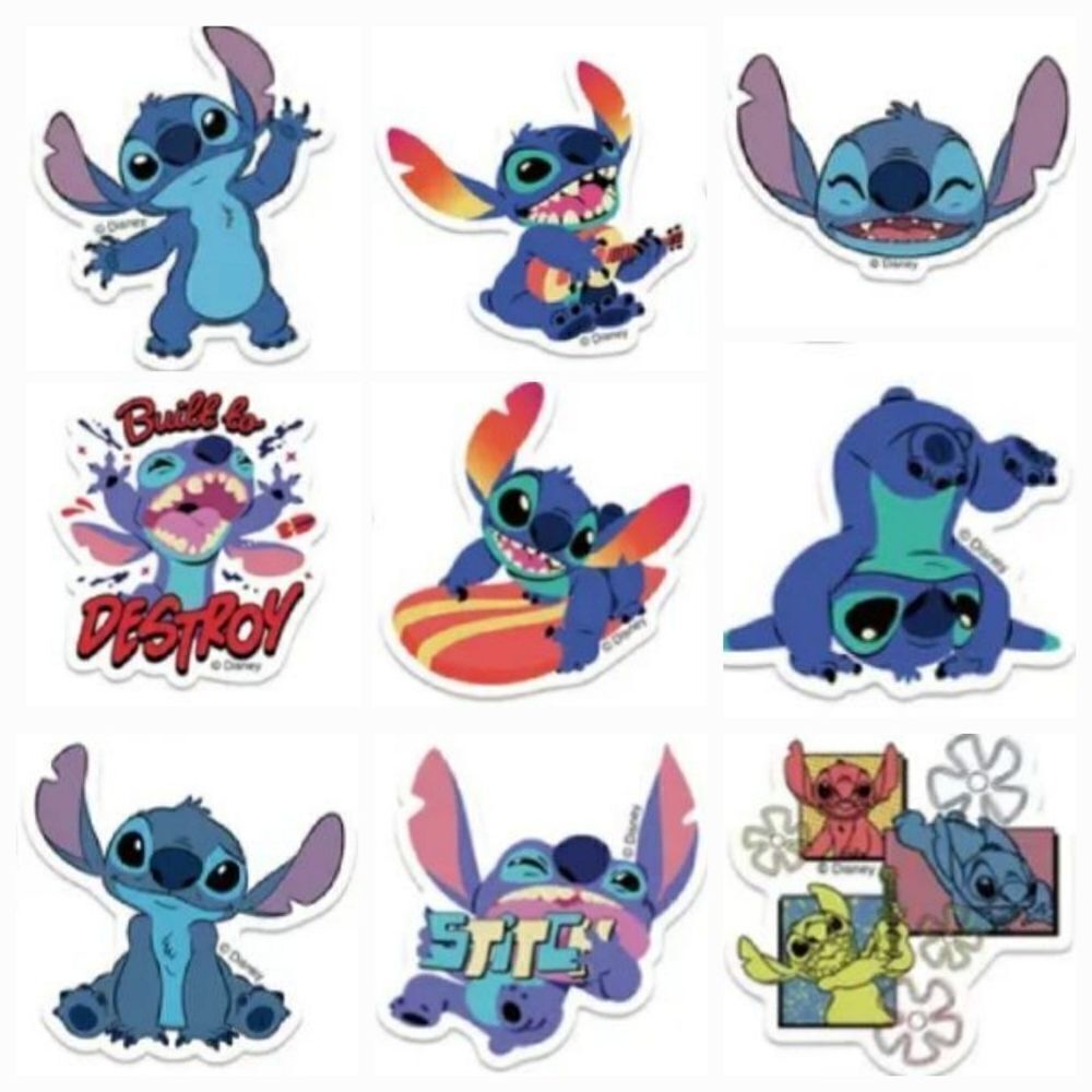 Disney Lilo & Stitch Sticker Decals Surf Blue Koala Variety Pack Laptop Locker